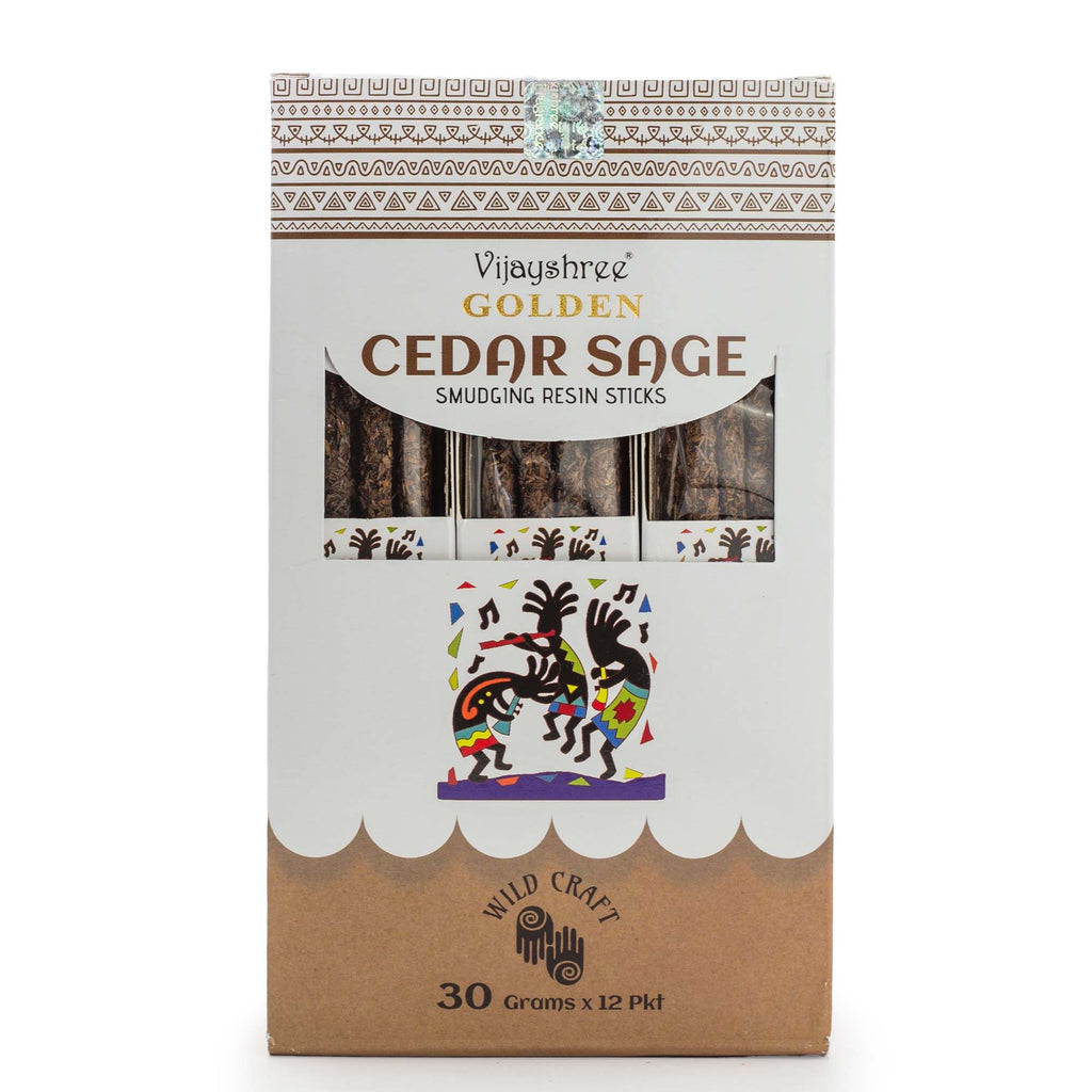 Golden Cedar Sage Smudging Resin Sticks â€“ 30g