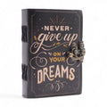 Leather Printed Notebook – Never Give Up On Your Dreams -  17.8×12.7 cm