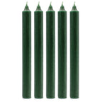 Solid Colour Dinner Candle Set - Pack of 21 - Rustic Holly Green