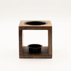 Square Mango Wood Oil Burner  - Elephant