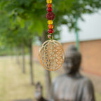 Indian Chimes - Brass Flower of Life with Rudraksha Beads String Bells