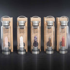Crystal Infused Glass Water Bottle - Invigorating Red Jasper - Obelisk