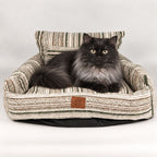PAW Bed â€“ Medium Sofa â€“ Brown Stripes â€“ 60 Ã— 60 Ã— 28cm