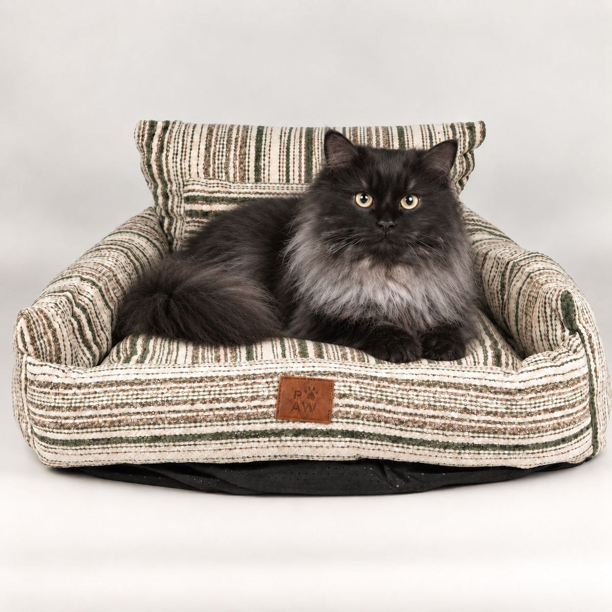 PAW Bed â€“ Medium Sofa â€“ Brown Stripes â€“ 60 Ã— 60 Ã— 28cm