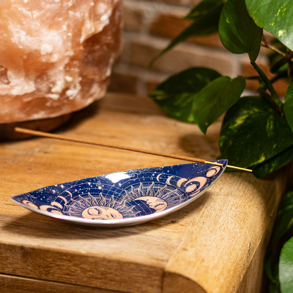 Enamel Incense Bowl - Aluminum - Pink Sun & Moon