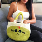 Large Grumpy Cat Felted Bag