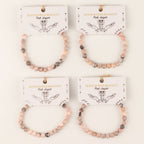 Petite Power Bracelet (17cmx6mm) - Pink Jasper