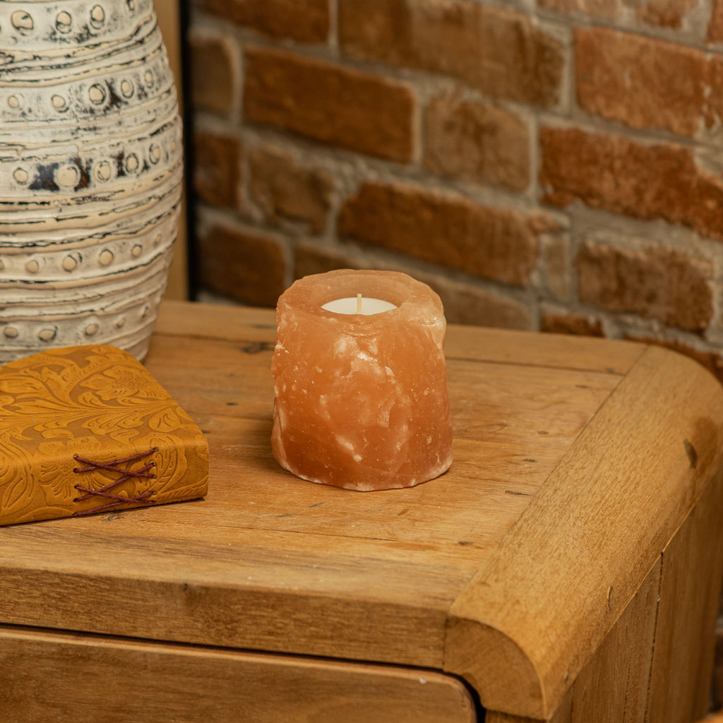 Quality Natural Salt Candle Holder
