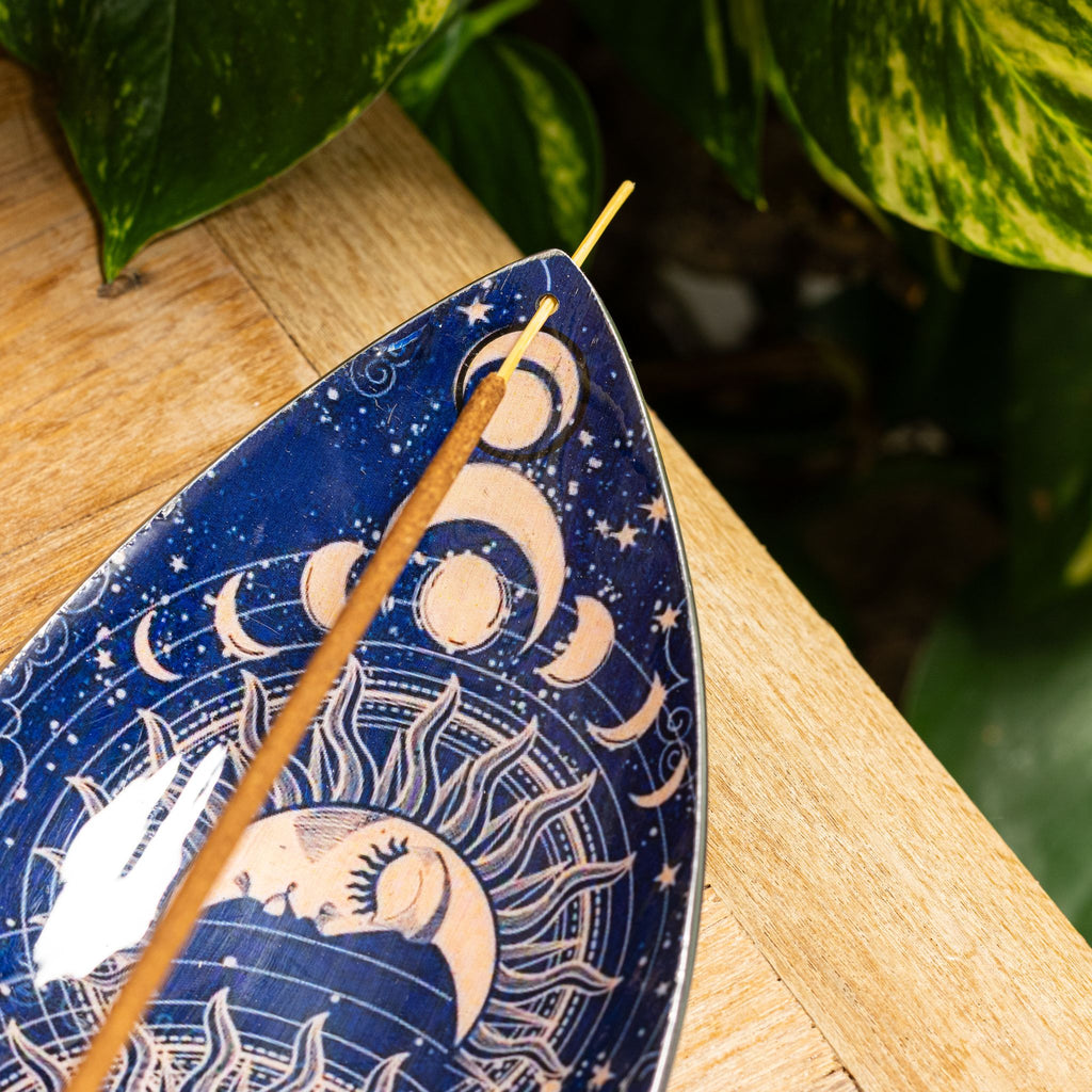 Enamel Incense Bowl - Aluminum - Pink Sun & Moon