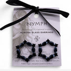 Jet Black - Vintage Glass - Loop - Earrings