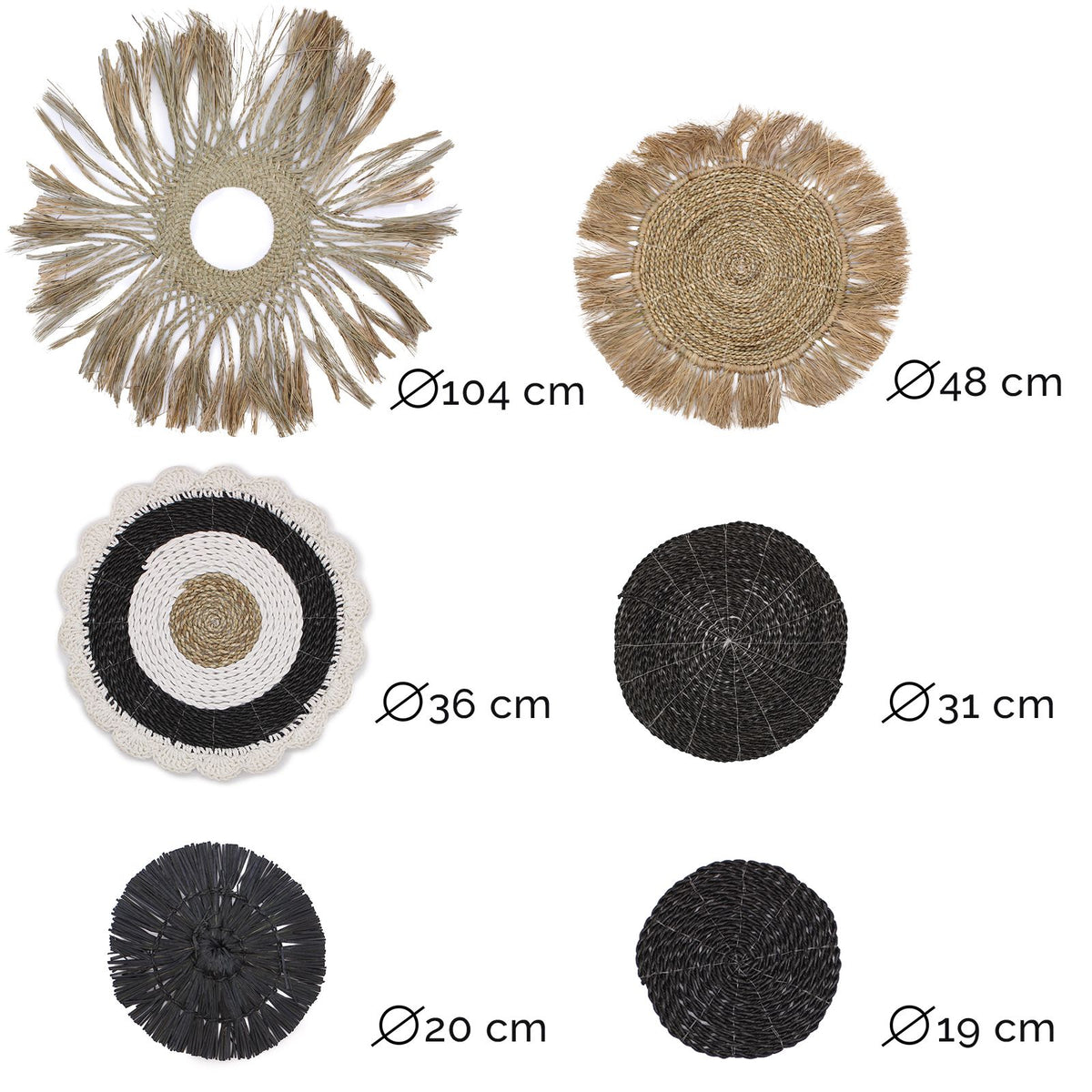 Set of Six Natural Wall Art - Abu-Abu Collection - Natural Wall Art | Hearth & Amble