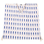 Nomad Sari On the Med Collection - Kaftan - White & Blue Bold Fish Print