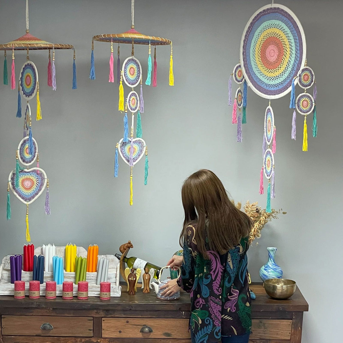 Large Dreamcatcher (55cm) - Pastel Rainbow