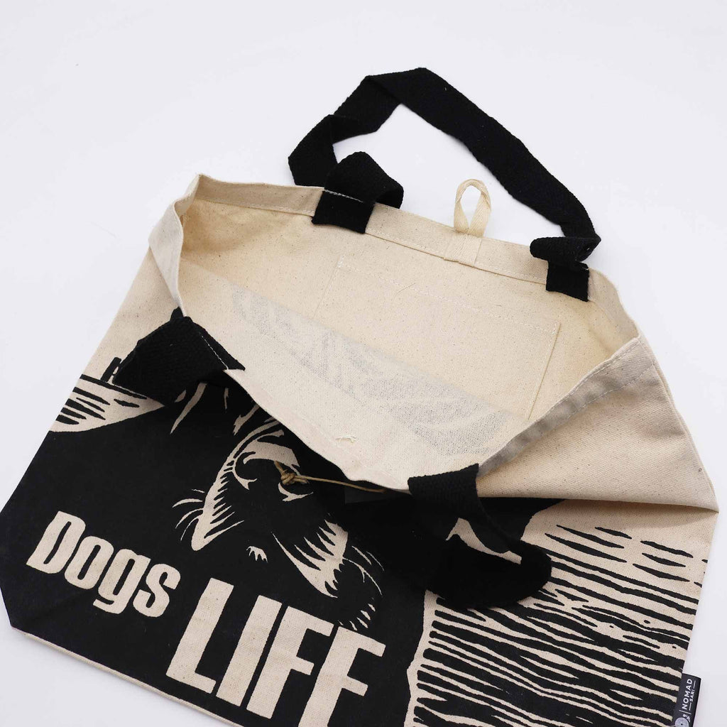 Iconic Classic Tote Bag - It's a Dogs Life - White 10oz - Bags & Totes | Hearth & Amble