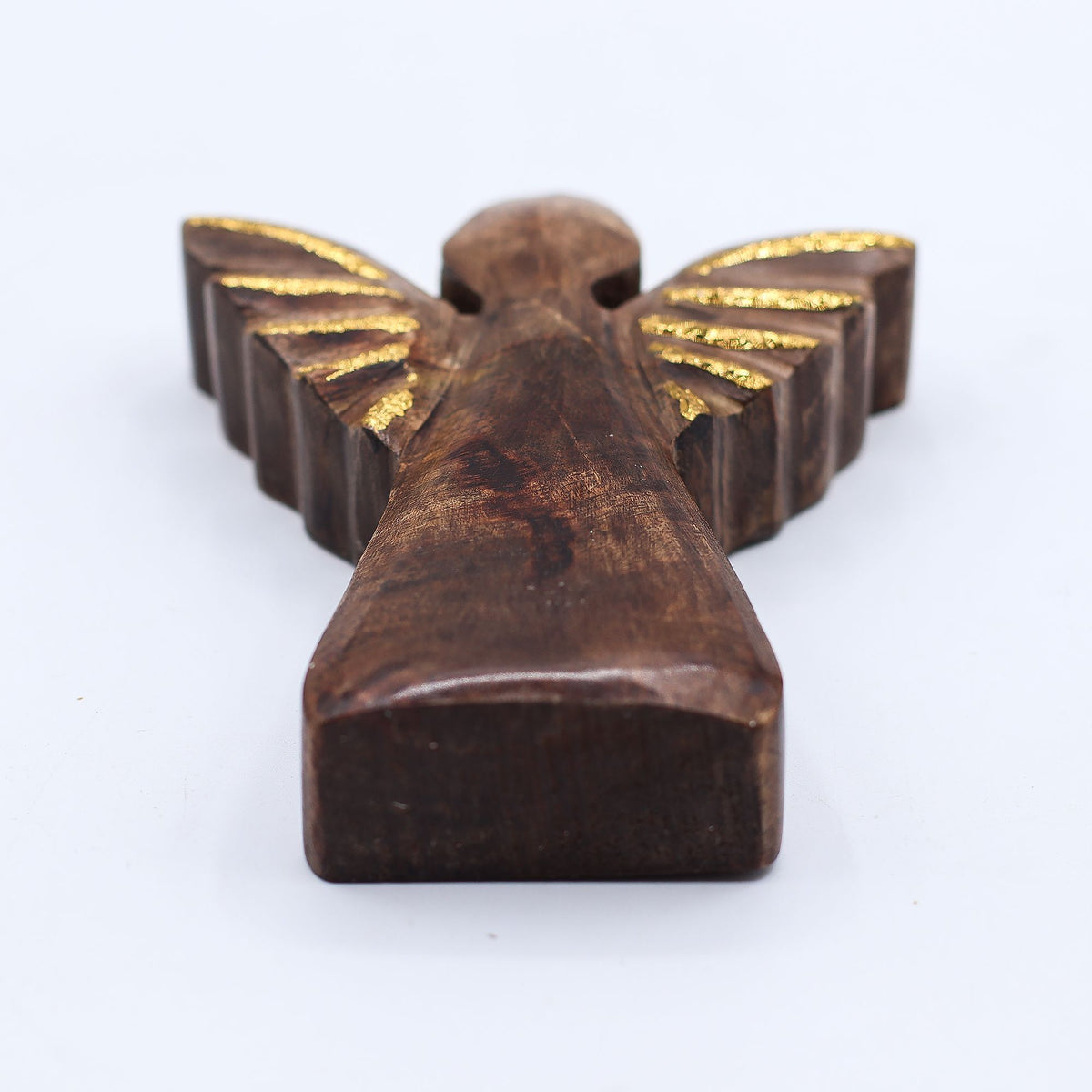 Small Mango Wood Angel - Gold Decor