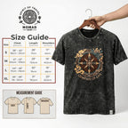 Nomad Sari Stonewashed Cotton T-Shirt - Dragon Mandala - Maroon - XL
