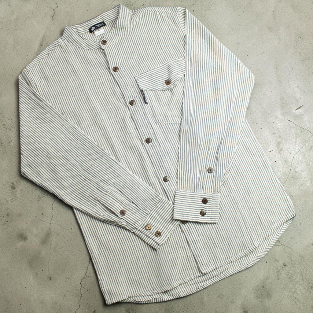 Nomad Sari Grandad Shirt - Grey Stone - XL