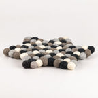 Felt Ball Star Centre Mat - Multi Grey Colour