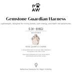 PAW - S (4-8Kg) Dog Step-in Guardian Harness with Reflective Mesh - Soft Pink - Rose Quartz Charm