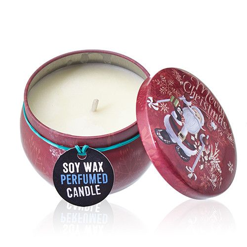 Art Tin Candle - Assorted Design - Vintage Christmas - Spiced Orange - product image 1