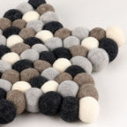 Felt Ball Star Centre Mat - Multi Grey Colour