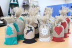 Danish Pouch Set of 3 - White & Snowflake