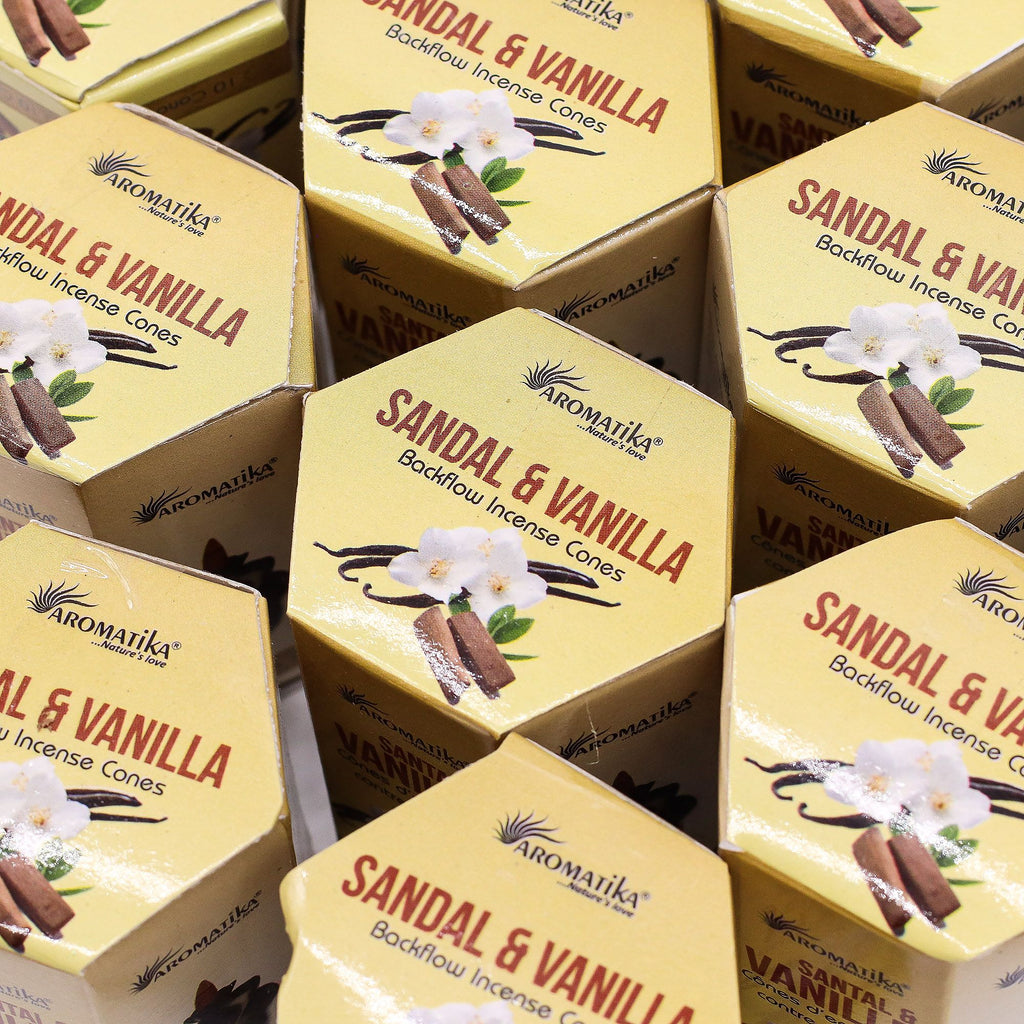 Pack of 10 Masala Backflow Incense - Sandalwood & Vanilla