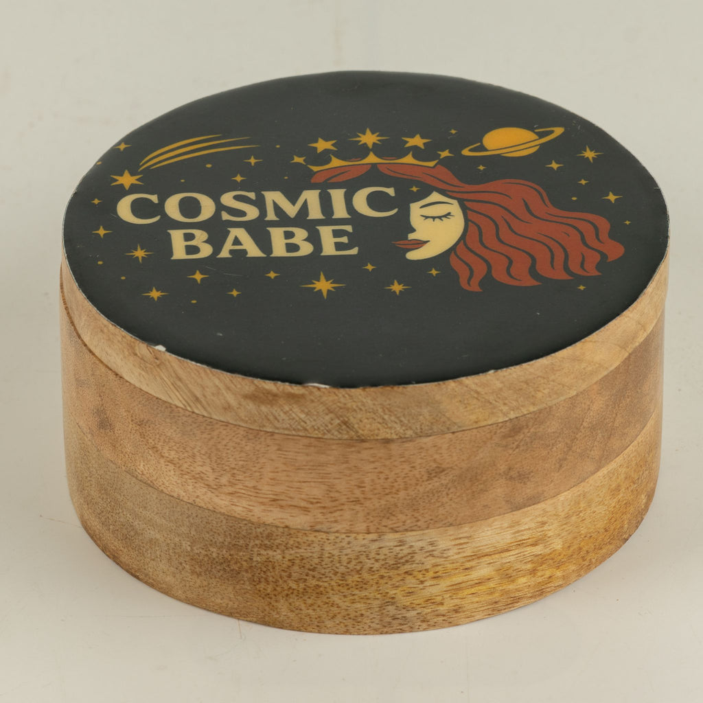 Round Enamelled Box  - Cosmic Babe