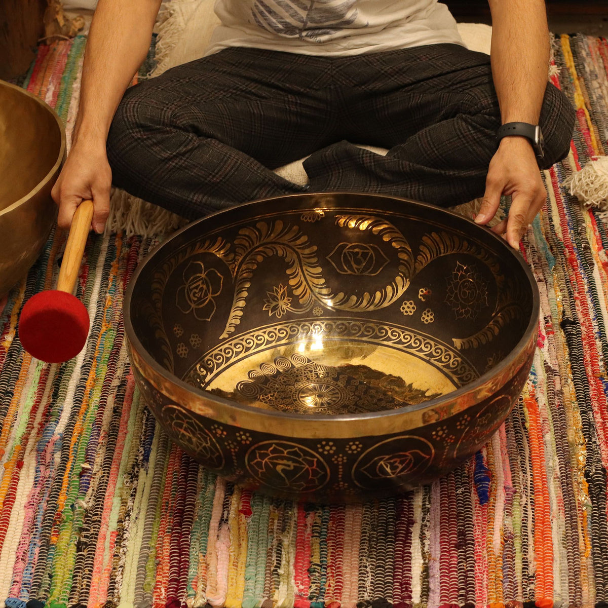 Engraved - Huge Vibrational Feet Standing Bowl - 50x20cm (10.7kg)