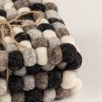Felt Ball Square Coasters - Multi Grey colour (set of 4)