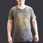 Nomad Sari Stonewashed Cotton T-Shirt â€“ Mandala â€“ Dark Grey â€“ Small