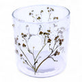Natural Floral Glass - Straight Candle Holder - Margarita  - (8x8cm)