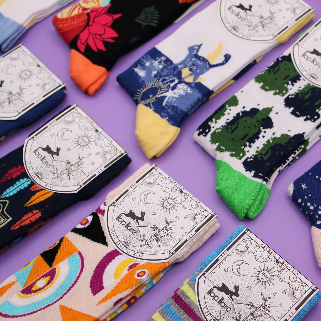 Hop Hare Bamboo Socks S/M - Cosmic Elephant 