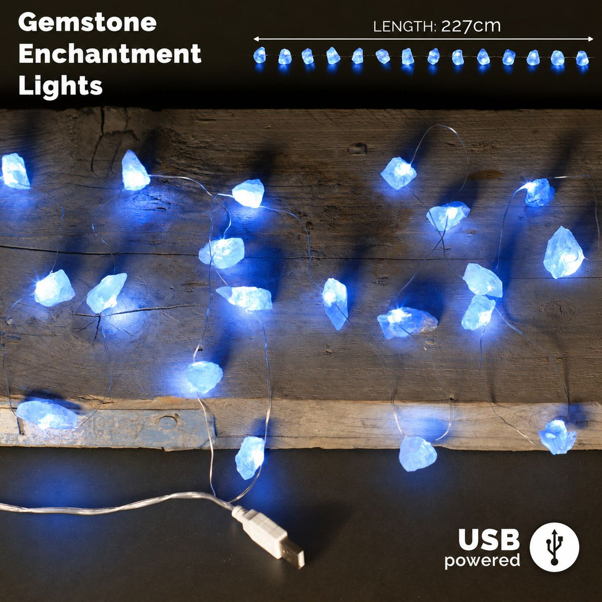 Gemstone Enchantment Lights - Celestite - Gemstones & Crystals | Hearth & Amble