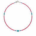 Nepalese Extra Fine Gem Necklace - Pink Coral & Turquoise Beads