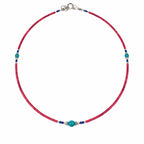 Nepalese Extra Fine Gem Necklace - Pink Coral & Turquoise Beads