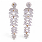 Pearl - Vintage Glass - Long Drop - Earrings