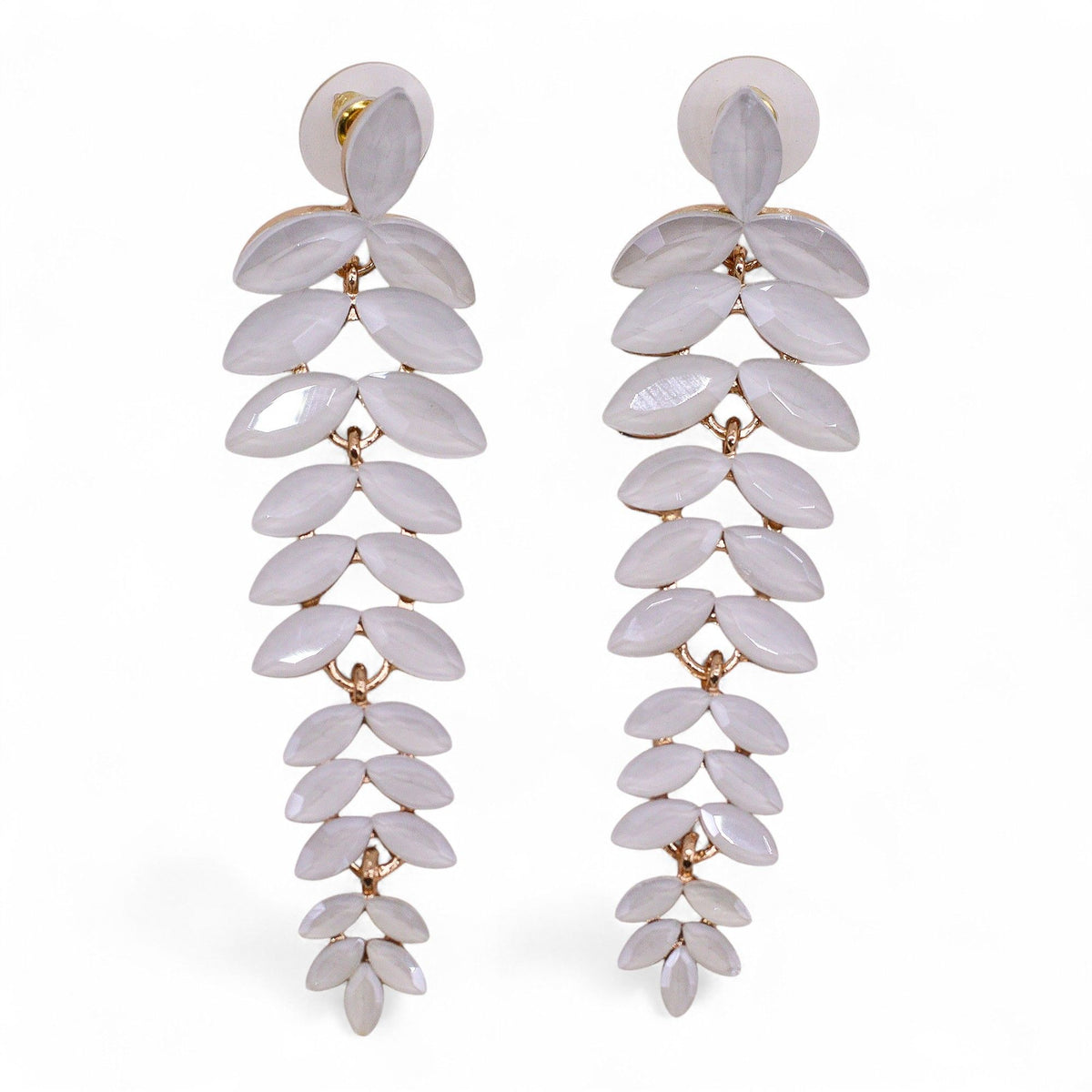 Pearl - Vintage Glass - Long Drop - Earrings