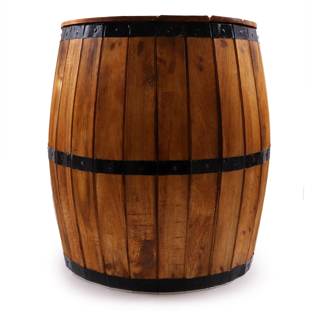 Beer Barrel Table & Parasol Stand â€“ Natural Wood 60 x 48.5 cm