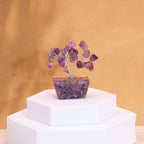 Mini Gemstone Tree On Orgonite Base - Amethyst (15 stones)