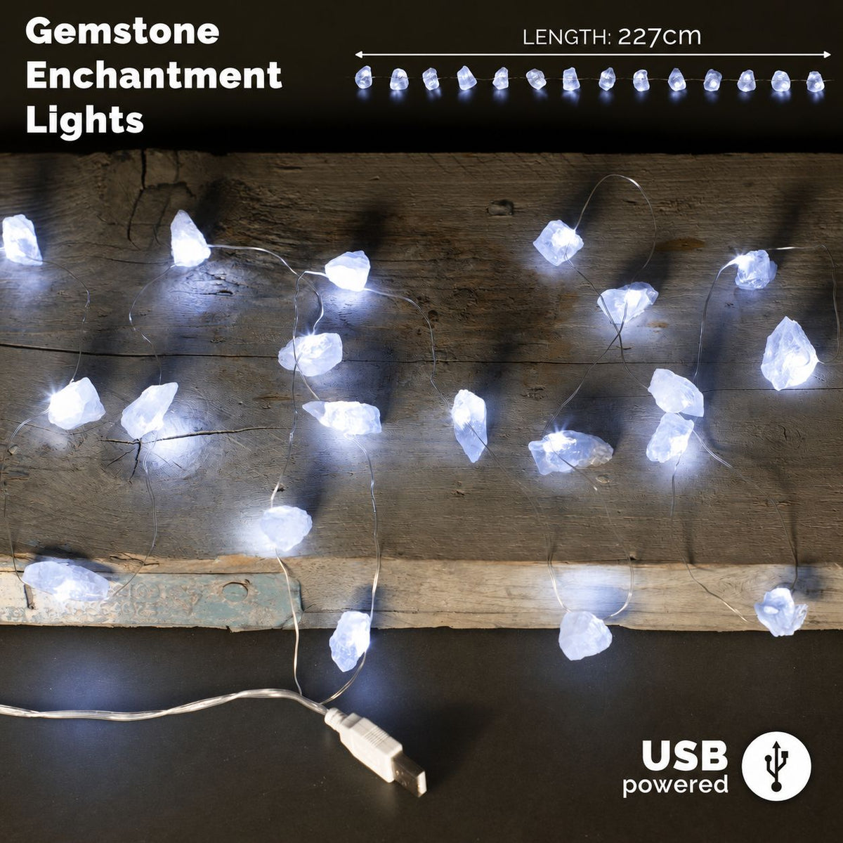 Gemstone Enchantment Lights - Rock Quartz - Gemstones & Crystals | Hearth & Amble