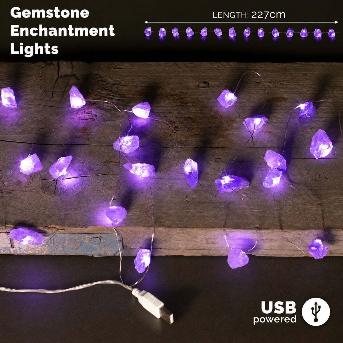 Gemstone Enchantment Lights - Amethyst - Gemstones & Crystals | Hearth & Amble