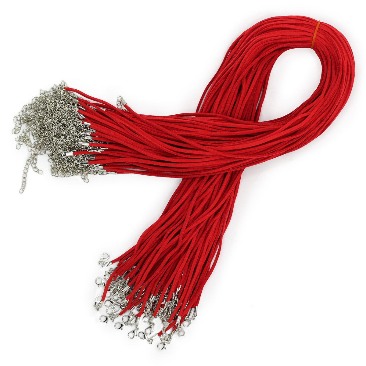 Faux Leather Pendant Cord - 2.5mm x 55cm - Red A056 - Pendant Cords | Hearth & Amble