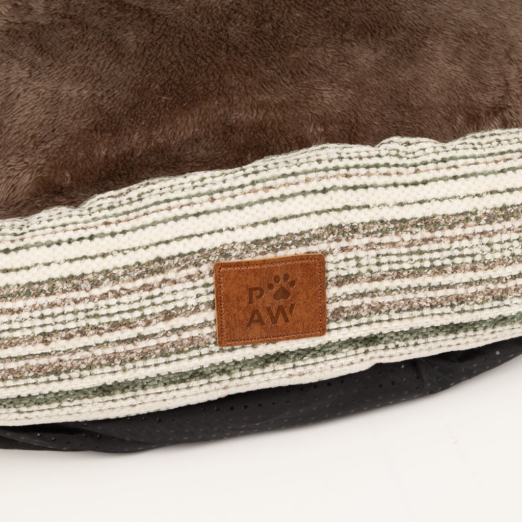 PAW Bed â€“ Medium Sofa â€“ Brown Stripes â€“ 60 Ã— 60 Ã— 28cm