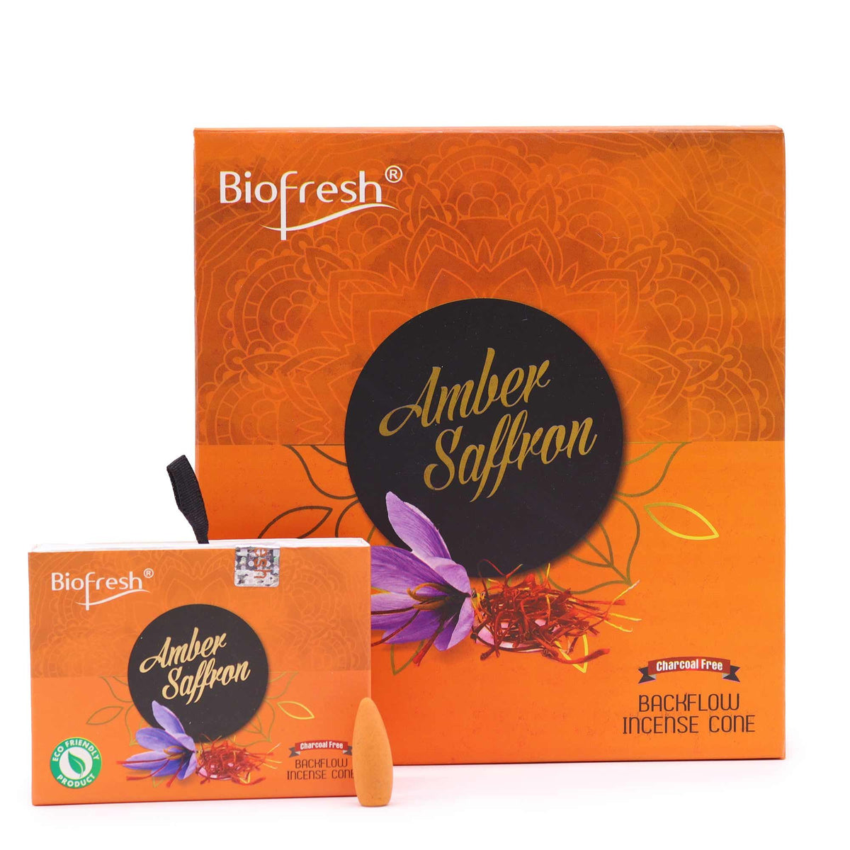 Biofresh Backflow Incense Cones - Amber Safron