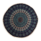 Small Mandala Roundie Cotton Art (130cm) - Peacock Blues