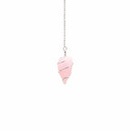 Raw Gemstone Pendulum - Rose Quartz