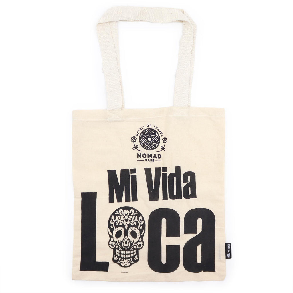 Iconic Basic Tote Bag - Mi Vida Loca - Natural 4oz