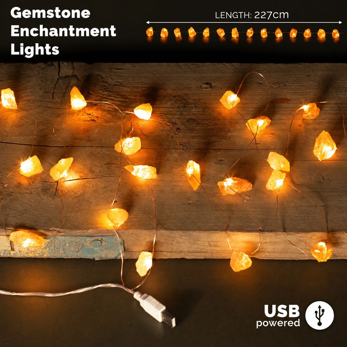 Gemstone Enchantment Lights - Orange Jade - Gemstones & Crystals | Hearth & Amble