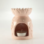 Ceramic Sunflower Oil Burner - Pastel Pink